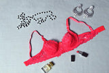 FLOWER NET LIGHT PADDED RING BRA - COLOR