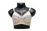 SEMI-FLORAL NET COTTON BRA - COLOR