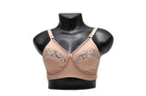 SEMI-FLORAL NET COTTON BRA - COLOR