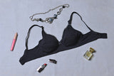 BASIC RUMPLED COTTON BRA - COLOR