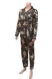 Pretty and patterned pajama silk suit- color