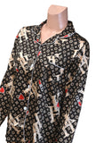 Pretty and patterned pajama silk suit- color