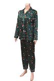 Pretty and patterned pajama silk suit- color