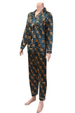 Pretty and patterned pajama silk suit- color